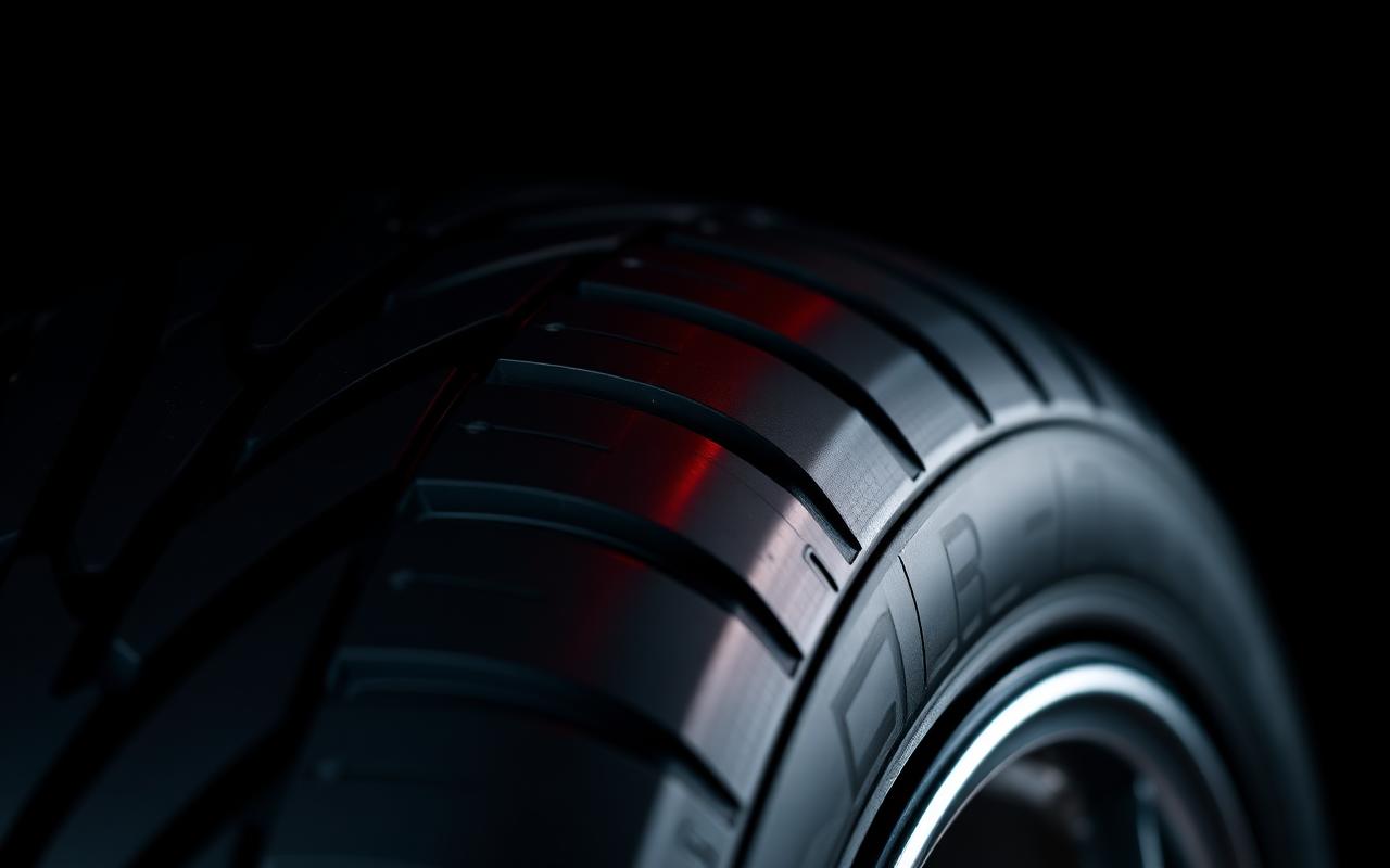 Premium tyre tread close-up